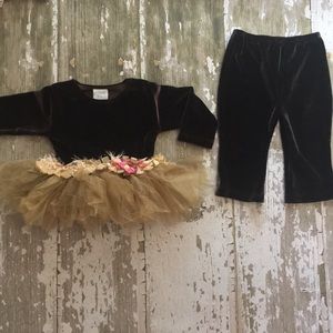 Hawt Baby brown ruffle dress set
